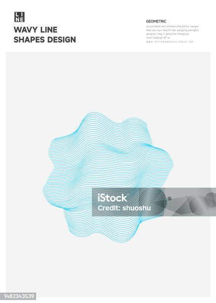 Abstract Blue Dynamic Liquid Wave Lines Design Template Background ...