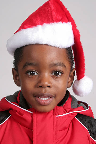 istock Little boy in a santa clause hat 148234414