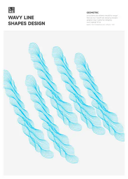 Vector illustration of abstract blue dynamic wave lines design template background
