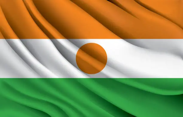 Vector illustration of niger national flag waving realistic vector illustration