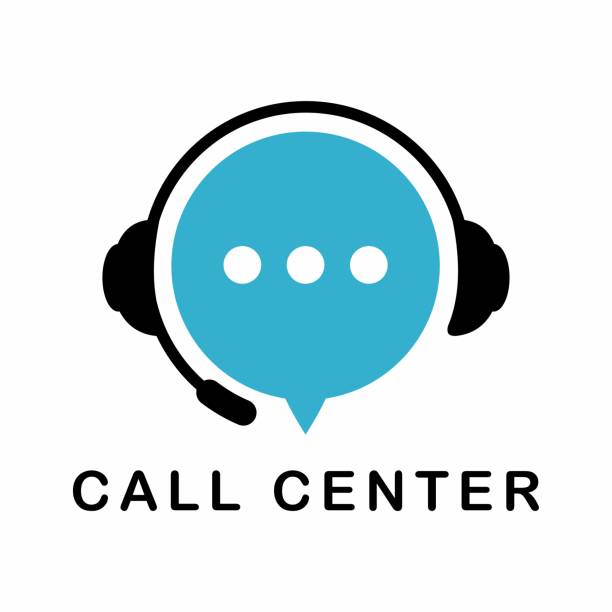 callcenter-vektor-logo - callcenter stock-grafiken, -clipart, -cartoons und -symbole