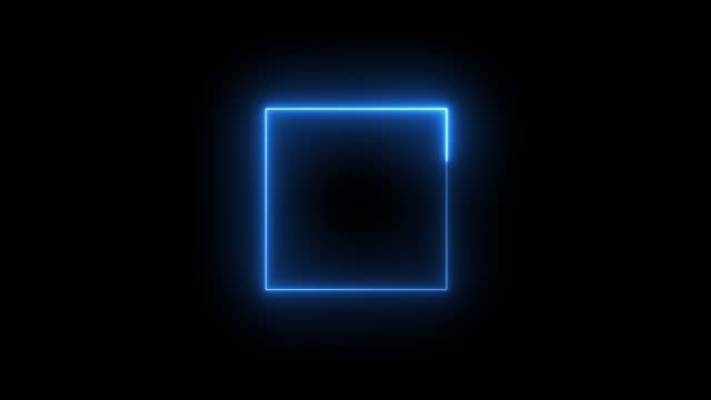 Neon abstract geometric square shape animation background. rs_781