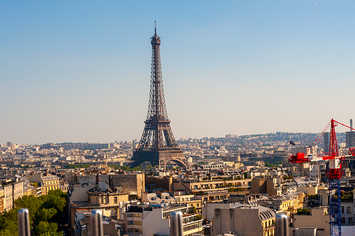 Paris, France, Overview, High Angle, Eiffel Tower, Day