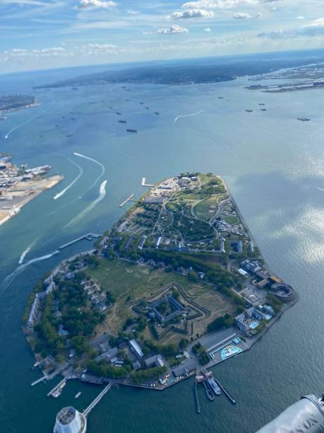 istock Governors Island summer view from helicopter 1482354616