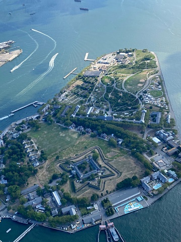 Governors Island from helicopter
