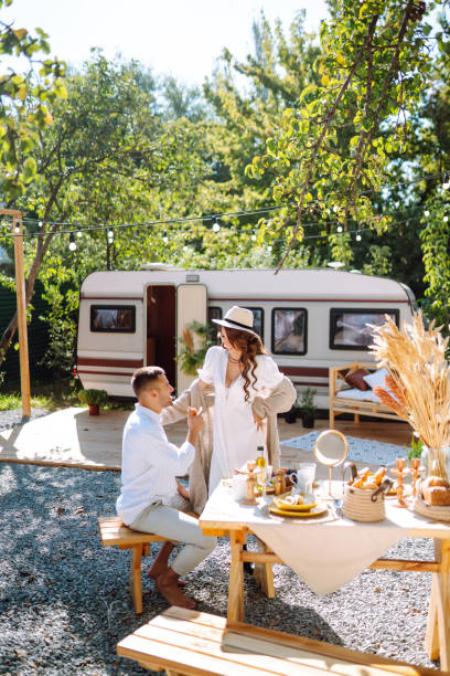 istock couple are resting in a trailer. 1482354773