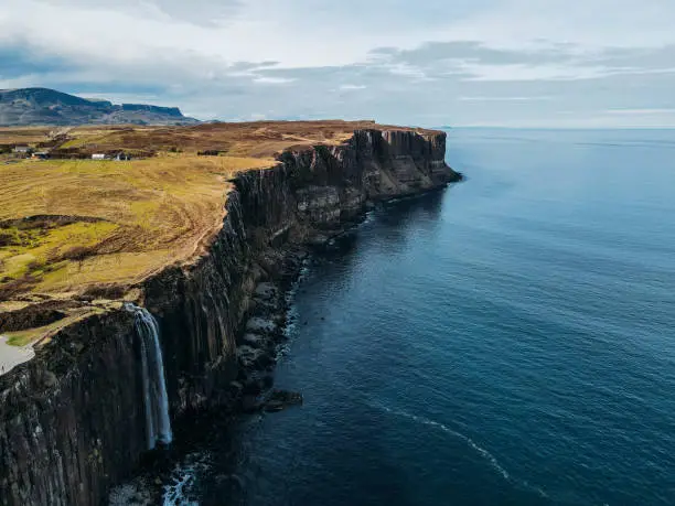 Photo of Kilt Rock and Mealt Falls waterfall in the Isle of Skye