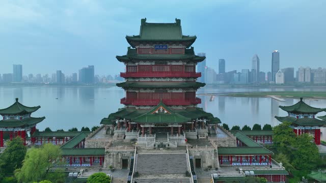 Aerial view scenery of Tengwang Pavilion in Nanchang,China