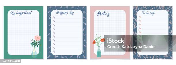 Planner Paper Design Frame Set Of Printable Planners Stock Illustration - Download Image Now - Art ...