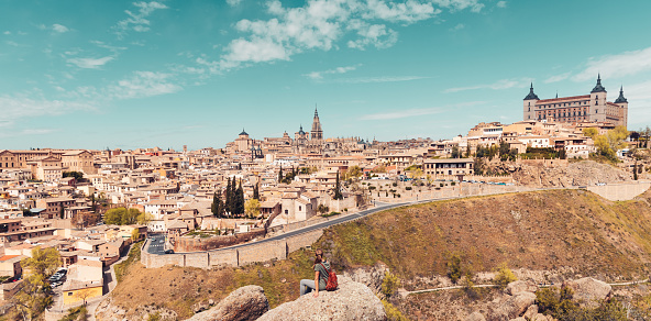 Travel in Europe- tourism at Toledo city panoramic view