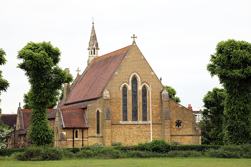 St. Mary's Church, the historic parish church of Barnes, nestled in the London Borough of Richmond upon Thames, formerly part of Surrey