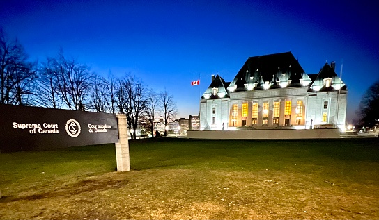 The Supreme Court of Canada in Ottawa, Ontario.