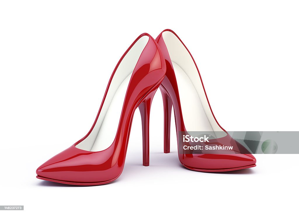 High Heels Shoes Pair of Glossy High Heels Shoes on white background Shoe Stock Photo