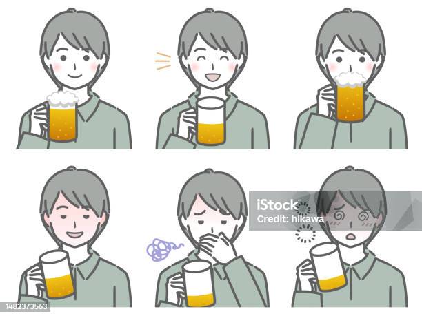 Trinker Young People Drinking Alcohol Stock Illustration - Download Image Now ...