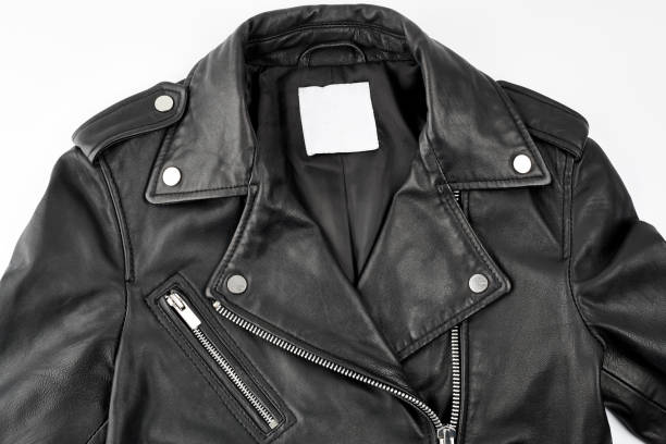 istock black leather punk jacket textured. biker jacket. Leather fabric texture 1482384177