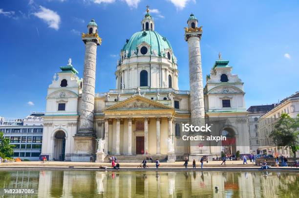 Karlskirche Church Vienna Stock Photo - Download Image Now - Vienna - Austria, Catholicism, Karlsplatz