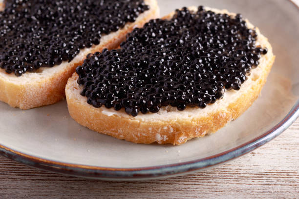 istock Black caviar over slices of  bread 1482406045