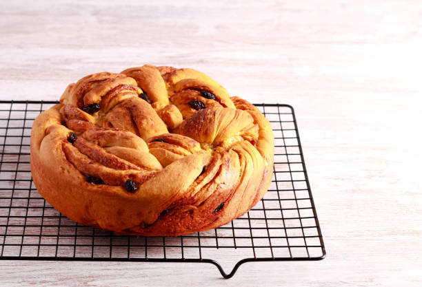 istock Twisted sweet bread with raisin 1482406739