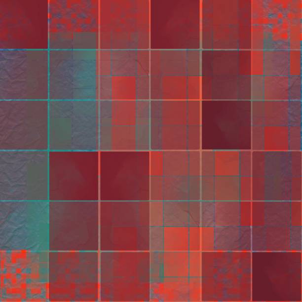 Modified Hermann Grid illusion with black circles on red diamond background