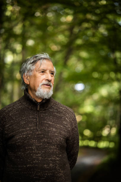 istock Elderly caucasian male walking outdoors on an autumn 1482421531