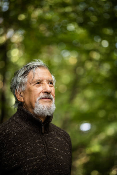 istock Elderly caucasian male walking outdoors on an autumn 1482421532