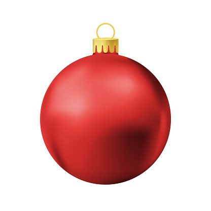 Red Christmas tree ball. Color illustration