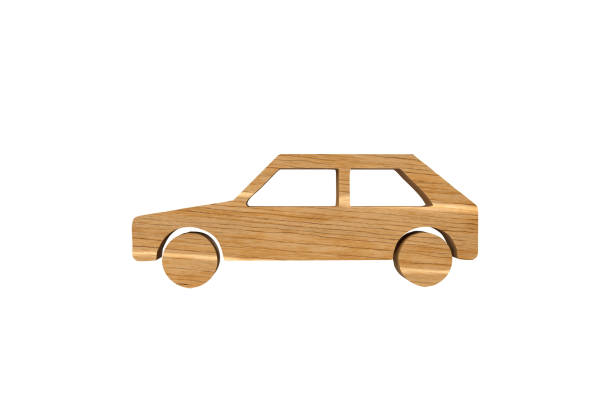 istock Wooden Car on white background 1482428030