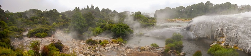 Geothermal geyser in Rotorua, New Zealand.