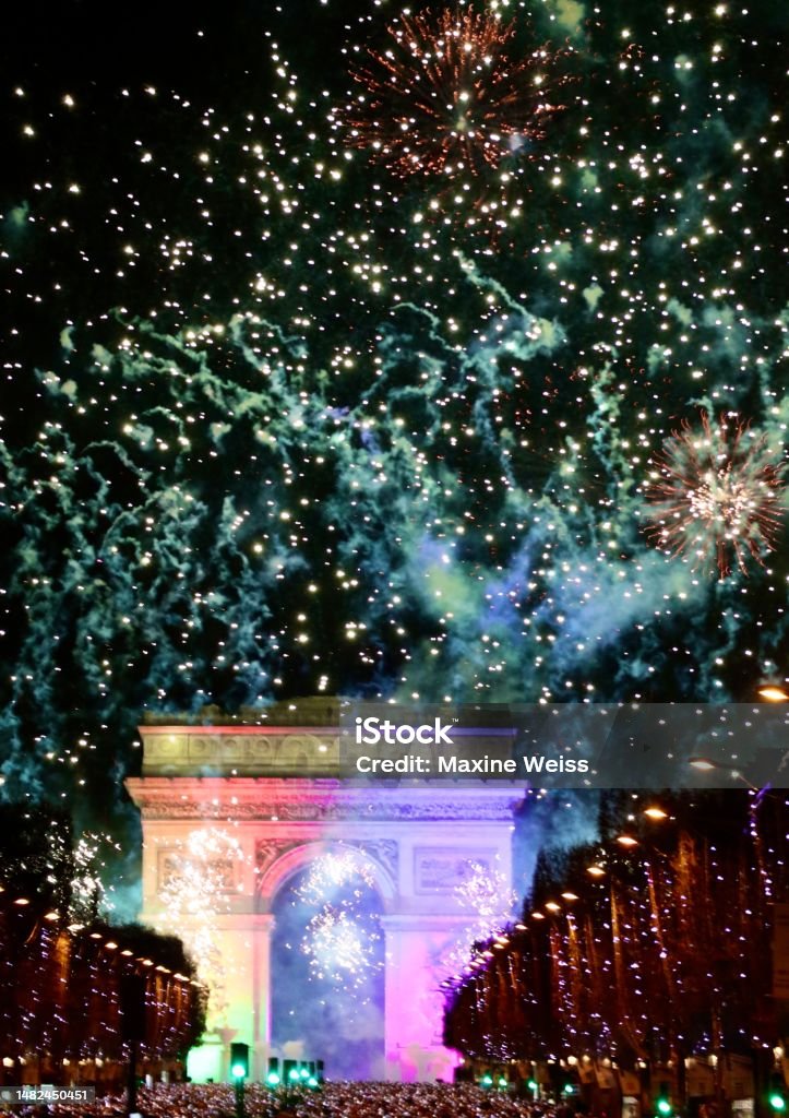 Firework Rainbow Paris Abstract Stock Photo