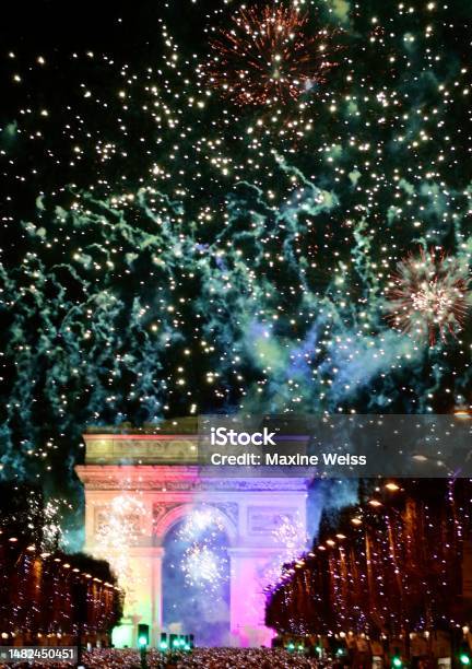 Firework Rainbow Stock Photo - Download Image Now - Abstract, Arc de Triomphe - Paris, Architecture