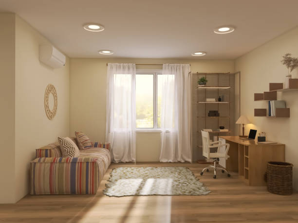 istock Living room design, 3d render, 3d illustration 1482451433