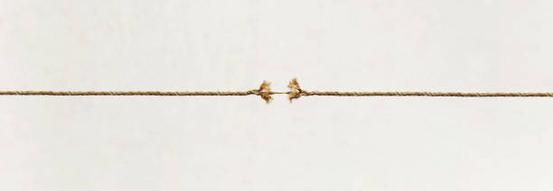 frayed rope - at the end of your rope imagens e fotografias de stock