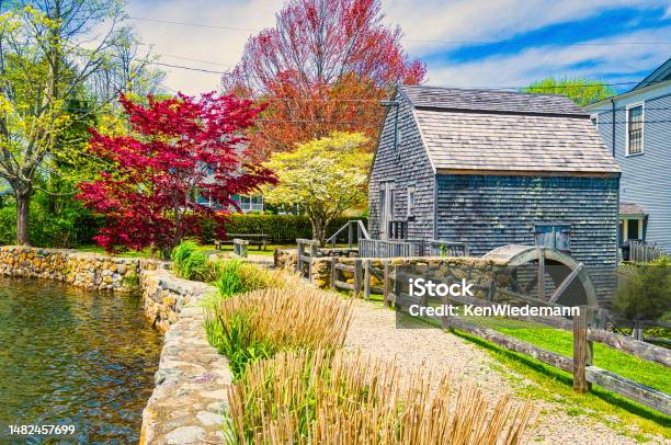 Spring Color At The Old Mill Stock Photo - Download Image Now - Architecture, Beauty In Nature, Building Exterior