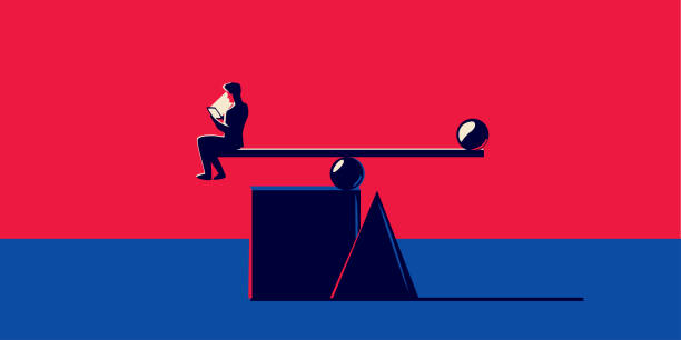 istock Various geometric shapes in an abstract style and a person reading a phone or electronic device 1482462313
