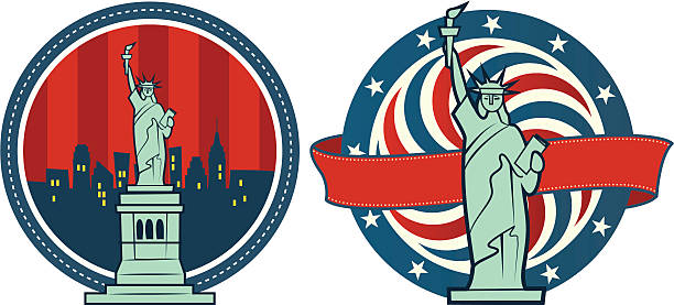 istock Statue of Liberty American Ribbon 148246267
