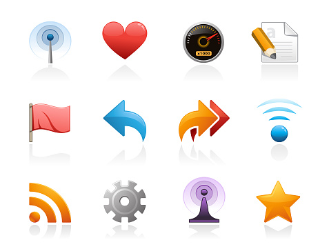 This is a collection of 12 smooth web icons