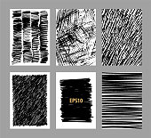 istock Grunge textures set. Abstract graffiti backgrounds. Brush strokes, spots, scratches, stripes, dots. Sketch monochrome vector illustrations isolated on a white background. 1482473617