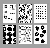 istock Grunge textures set. Abstract graffiti backgrounds. Brush strokes, spots, scratches, stripes, dots. Sketch monochrome vector illustrations isolated on a white background. 1482473648