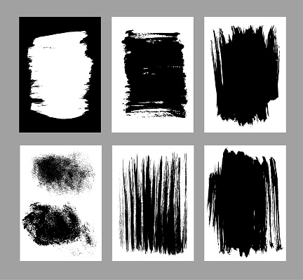 istock Grunge textures set. Abstract graffiti backgrounds. Brush strokes, spots, scratches, stripes, dots. Sketch monochrome vector illustrations isolated on a white background. 1482473708