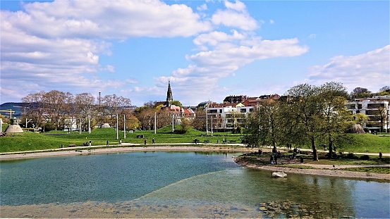 Stuttgart, Baden-Wurttemberg. Nice sunny day in April.