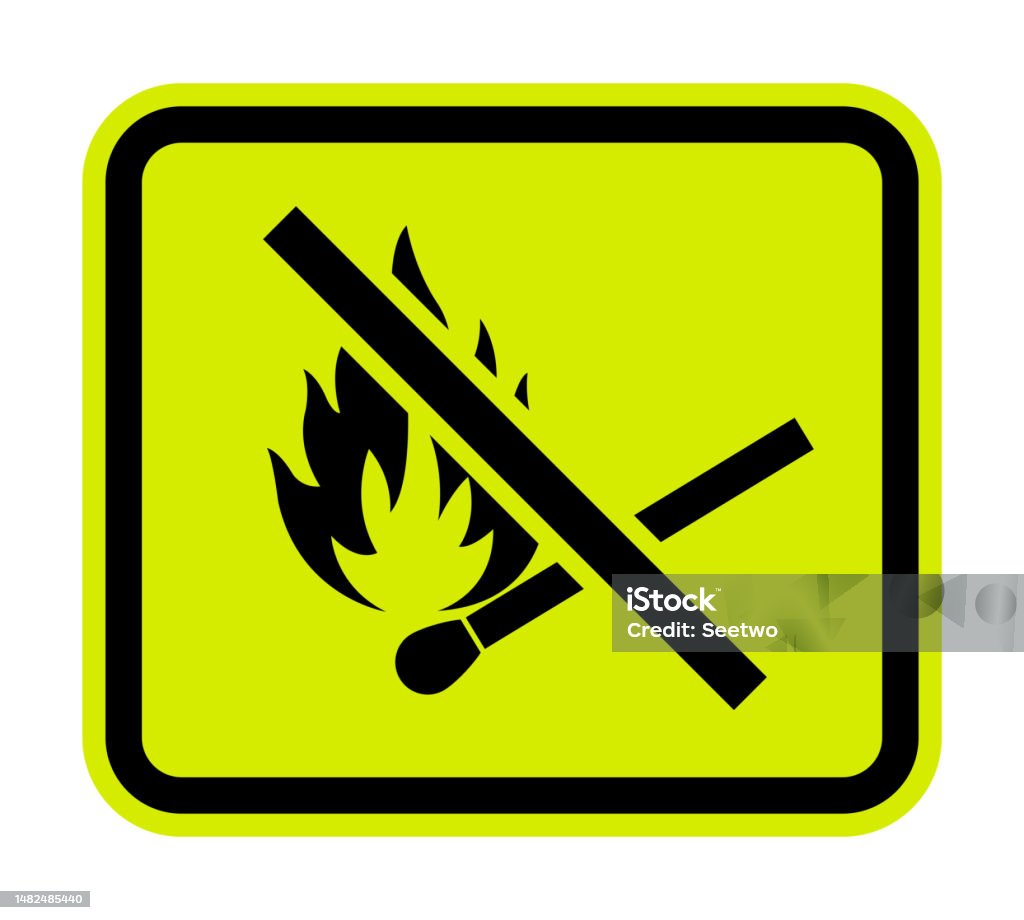 Fire Sign No Color No Fire No Matches Or Open Flame Sign Stock Illustration - Download ...