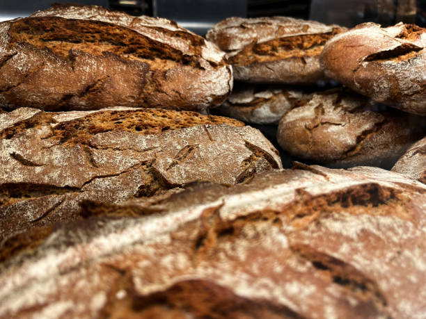 istock Rye Mixed Bread with Natural Sourdough in the Grocery Store 1482490643