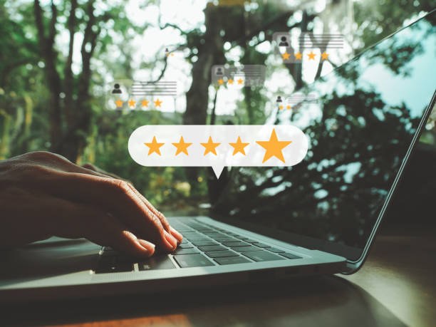 5 star customer satisfaction survey concept - rating ranking quality control aspirations imagens e fotografias de stock