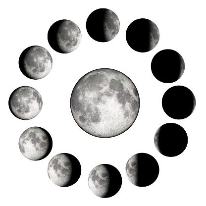 Moon Phases Infographic Stock Photo - Download Image Now - Astrology ...