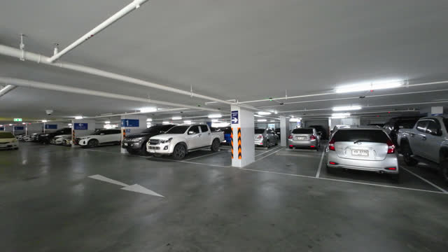 Driver's point of view in parking garage