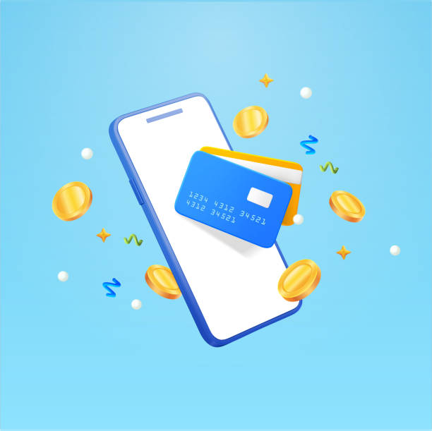 istock 3d vector floating phone with banking debit credit cards, coins on gradient background Banner concept for online promotion, e-commerce, online shopping, advertising campaigns. 3D vector illustration 1482510509