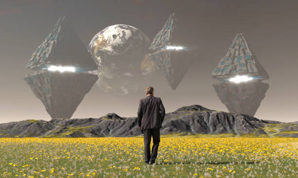 istock Business man at the terraformed Moon 1482513616
