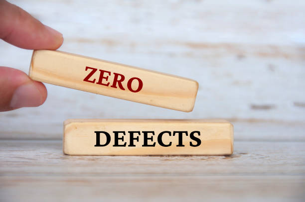 istock Zero defects text on wooden blocks. Business culture and Operational excellence concept 1482529941