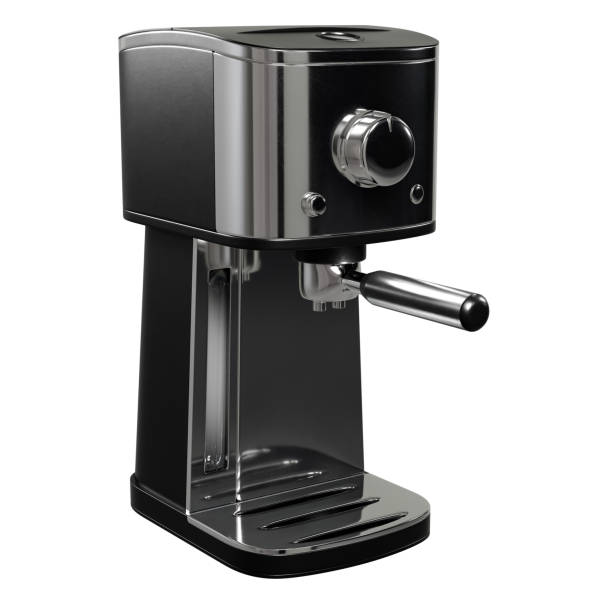istock A black and silver espresso coffee machine was rendered in 3D and placed on a white backdrop. 1482532185