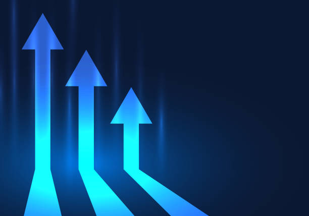 istock Three arrows pointing upward means doing business with competition in order to win and be number one. Companies must always work to keep up with people's needs. 1482532815
